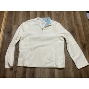 Casual Corner Sweater, Women's Size XL, White, 1/4 Zipper, Pullover, Fleece